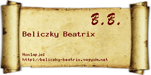 Beliczky Beatrix névjegykártya